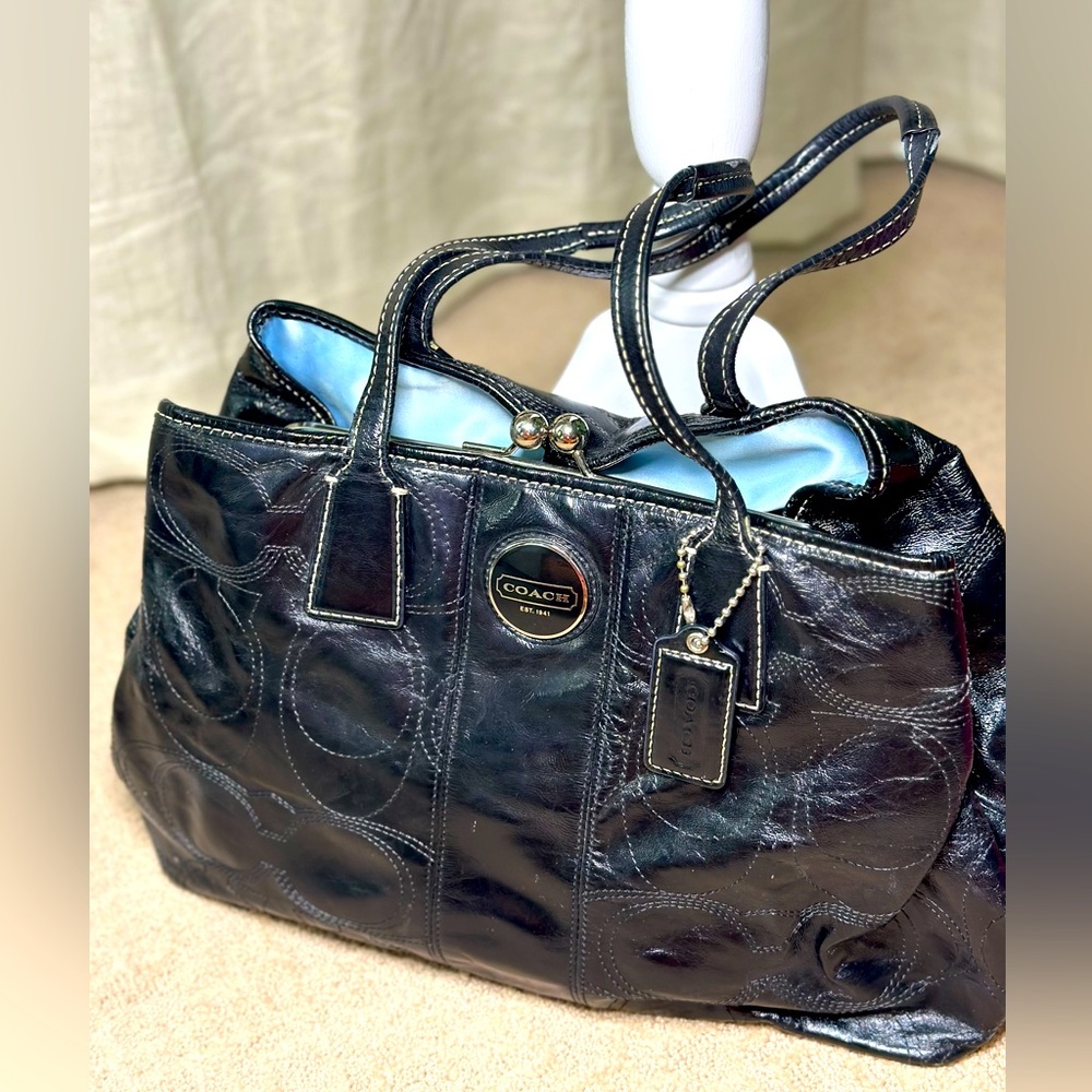 Coach black patent leather